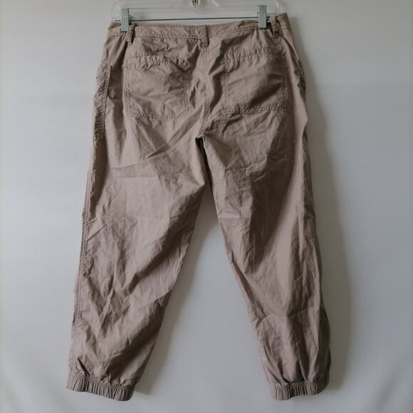 Michael Michael Kors Womens Beige Zipped Pocket Tapered Leg Capri Pant Size 8 - Picture 2 of 8